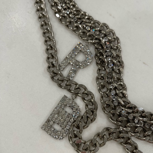 Crystal chain leather belt - Picture 2 of 3